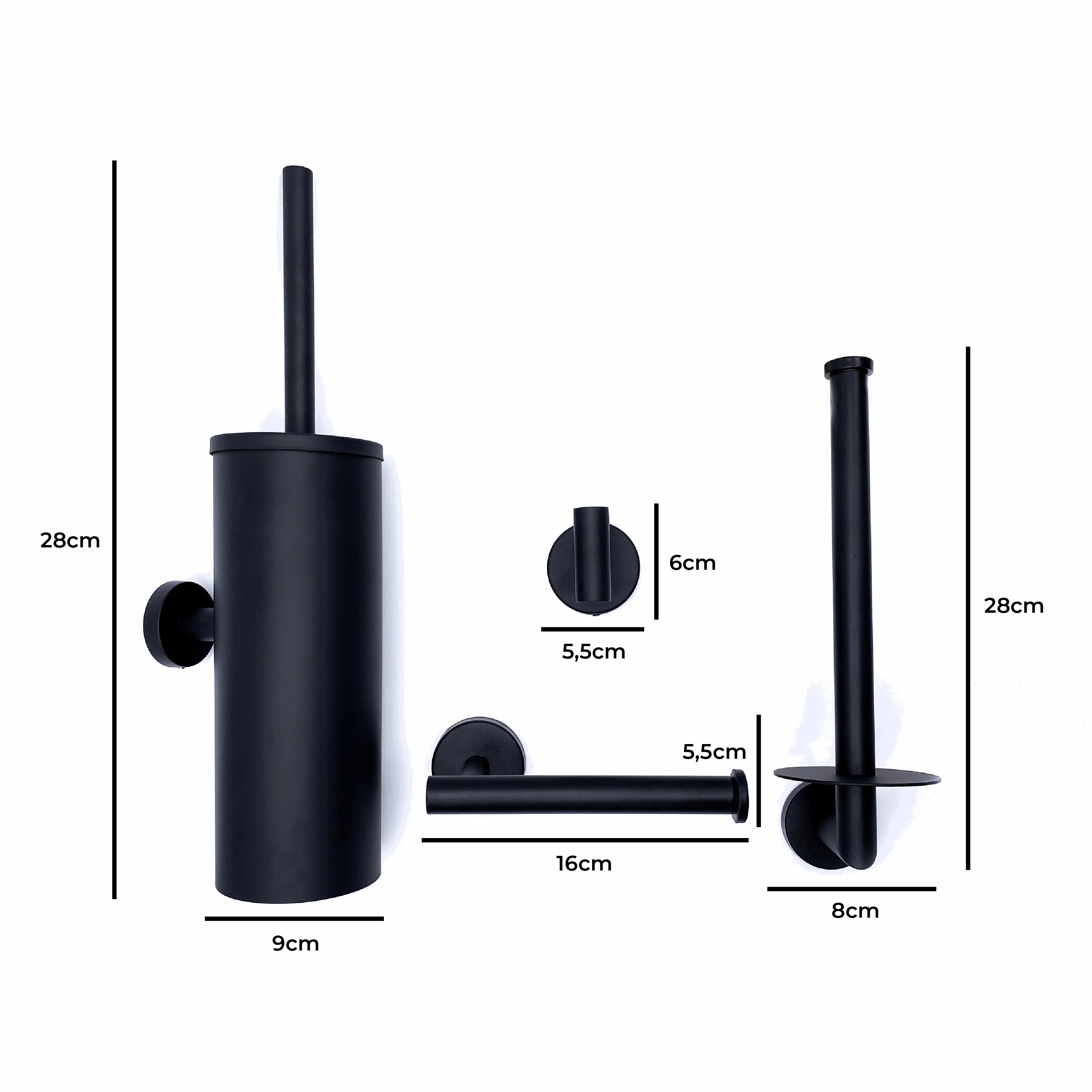 Toiletset Cerchio II - 4 delig - Zwart - Image 8