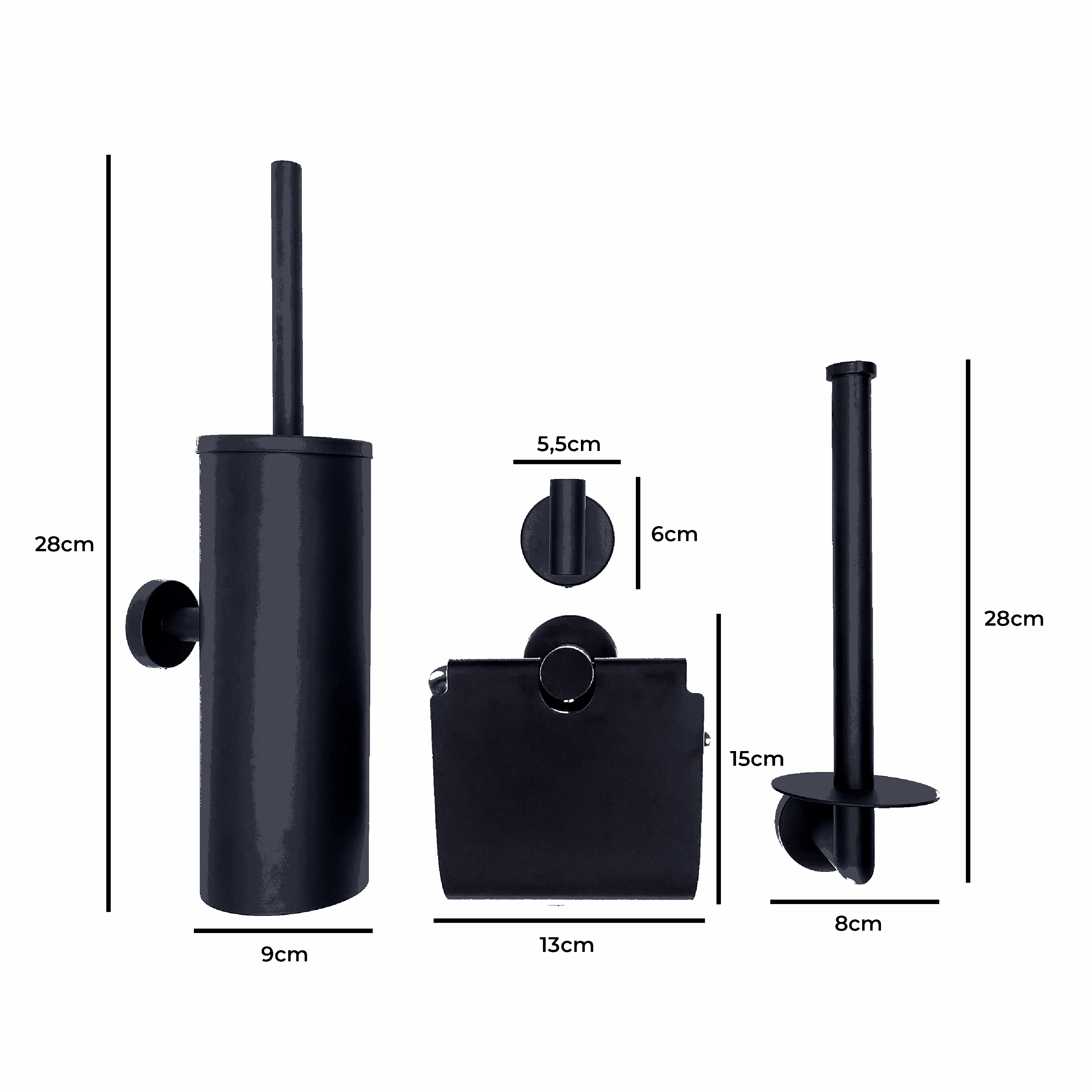 Toiletset Valvola II - 4 delig - Zwart - Image 8